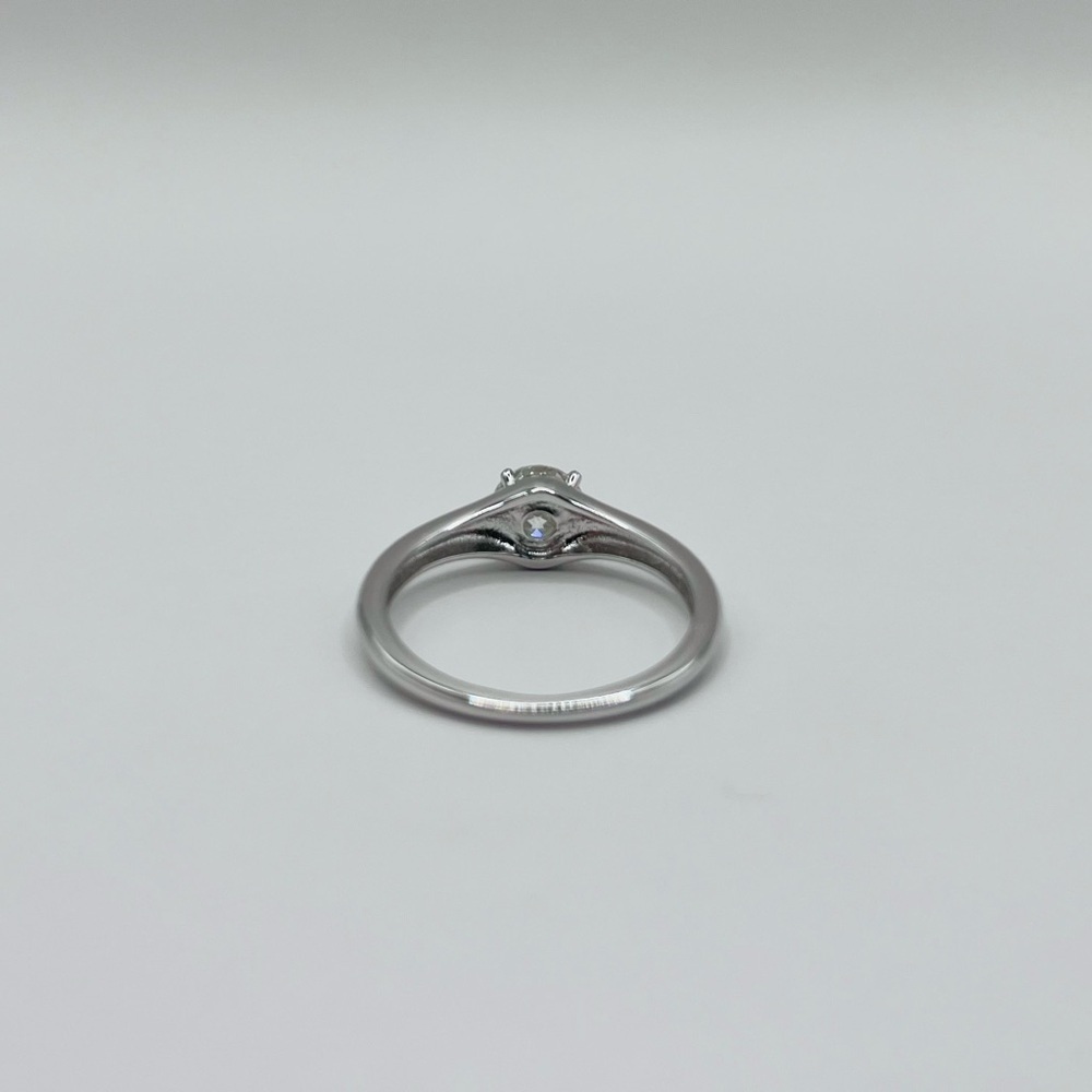 Moissanite Solitaire Sterling Silver Ring - Picture 4 of 7